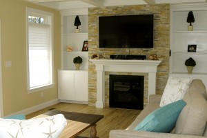 TV And Fireplace In Lake Como Modular Home In NJ
