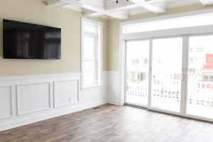 Lavallette, NJ Modular Home TV Room And Glass Doors